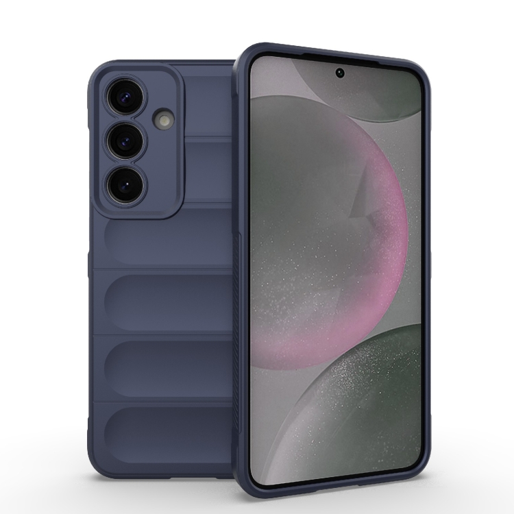 

For Samsung Galaxy S25+ 5G Magic Shield TPU + Flannel Phone Case(Dark Blue)