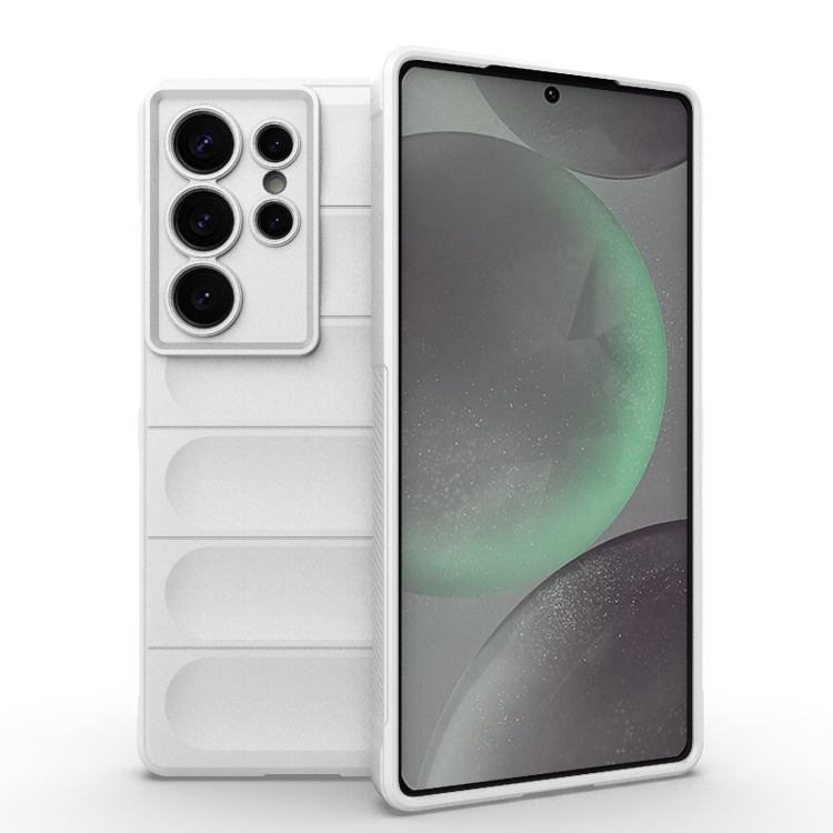 

For Samsung Galaxy S25 Ultra 5G Magic Shield TPU + Flannel Phone Case(White)