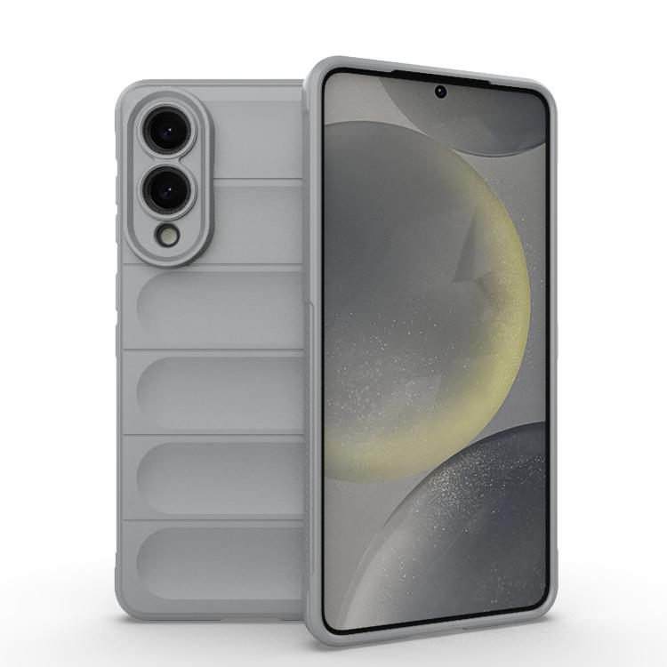 

For Samsung Galaxy S25 Edge 5G Magic Shield TPU + Flannel Phone Case(Grey)