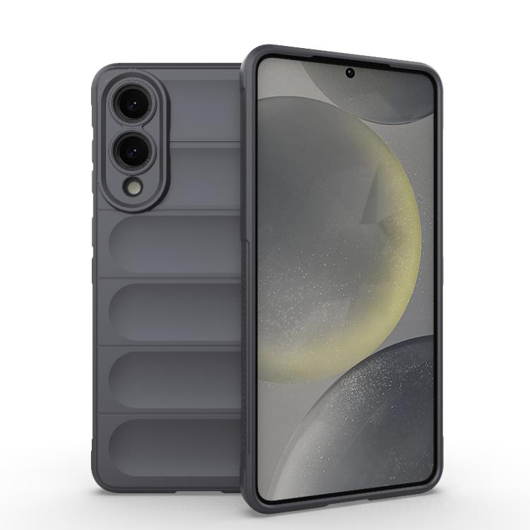 

For Samsung Galaxy S25 Edge 5G Magic Shield TPU + Flannel Phone Case(Dark Grey)