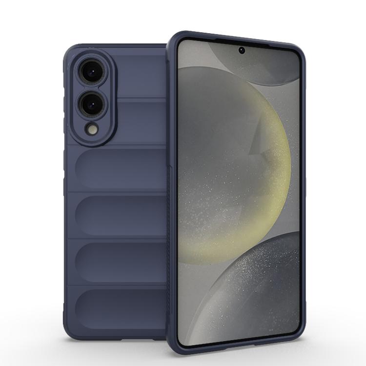 

For Samsung Galaxy S25 Edge 5G Magic Shield TPU + Flannel Phone Case(Dark Blue)