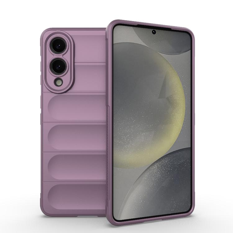 

For Samsung Galaxy S25 Edge 5G Magic Shield TPU + Flannel Phone Case(Purple)