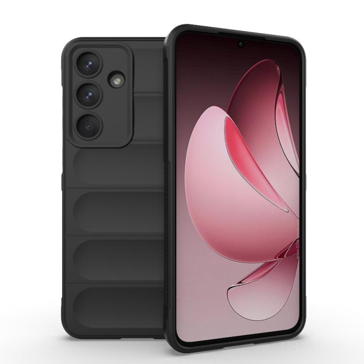 

For Samsung Galaxy S25 FE 5G Magic Shield TPU + Flannel Phone Case(Black)
