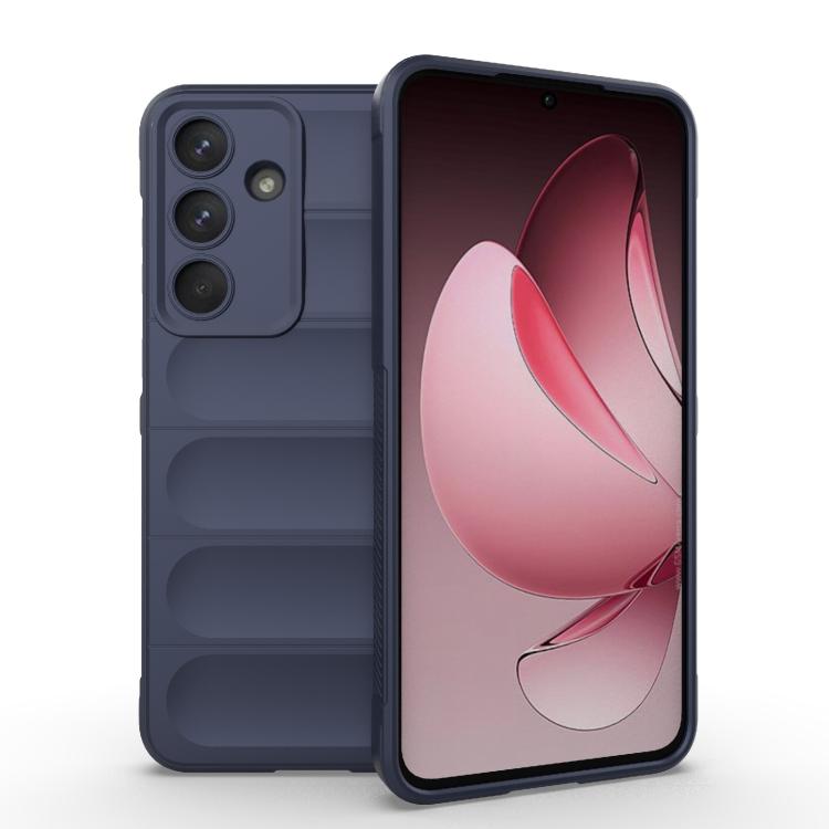 

For Samsung Galaxy S25 FE 5G Magic Shield TPU + Flannel Phone Case(Dark Blue)