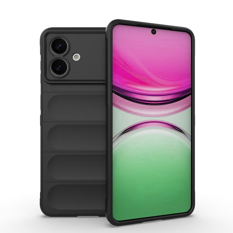 

For Samsung Galaxy S26 Edge 5G Magic Shield TPU + Flannel Phone Case(Black)