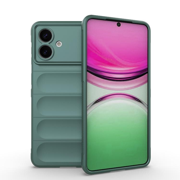 

For Samsung Galaxy S26 Edge 5G Magic Shield TPU + Flannel Phone Case(Dark Green)