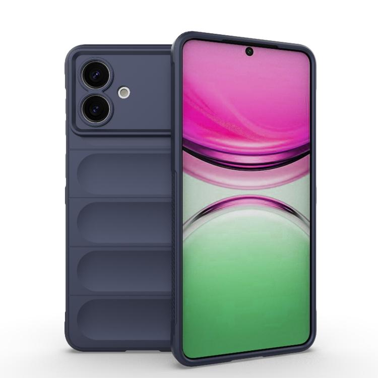 

For Samsung Galaxy S26 Edge 5G Magic Shield TPU + Flannel Phone Case(Dark Blue)