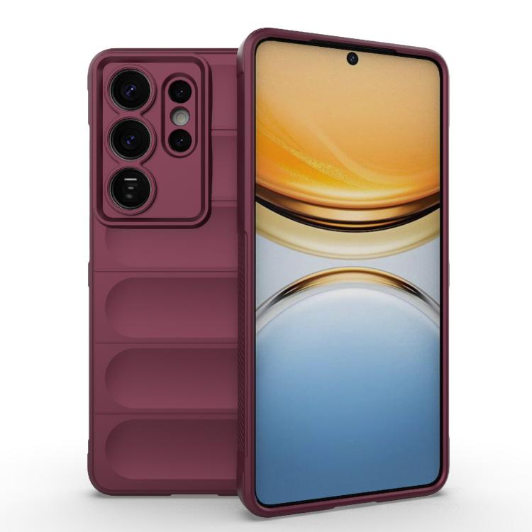 

For Samsung Galaxy S26 Ultra 5G Magic Shield TPU + Flannel Phone Case(Wine Red)