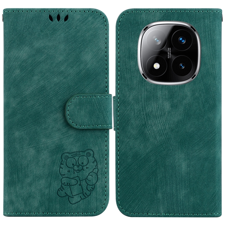 

For Redmi Note 14 Pro / Note 14 Pro+ 5G Little Tiger Embossed Leather Phone Case(Green)