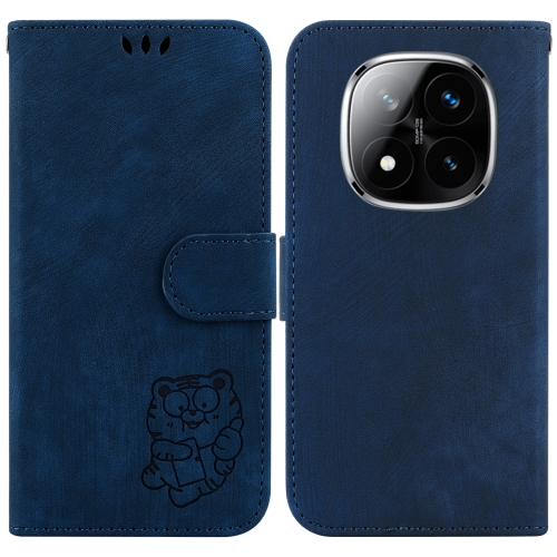 

For Redmi Note 14 Pro / Note 14 Pro+ 5G Little Tiger Embossed Leather Phone Case(Dark Blue)