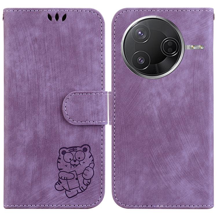 

For Redmi K80 / K80 Pro / Xiaomi Poco F7 Pro Little Tiger Embossed Leather Phone Case(Purple)