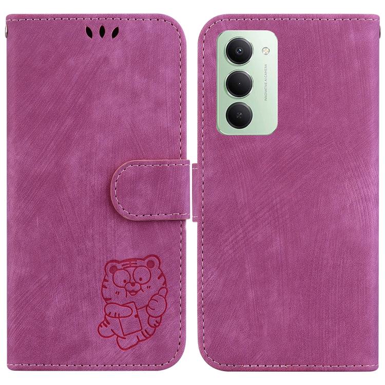 

For Redmi 15 5G Global / 15 4G SEA 169.5mm Little Tiger Embossed Leather Phone Case(Rose Red)