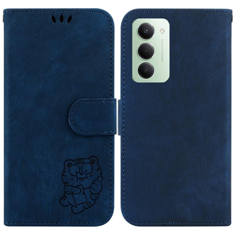 

For Redmi 15 5G / 4G EU 171mm Little Tiger Embossed Leather Phone Case(Dark Blue)