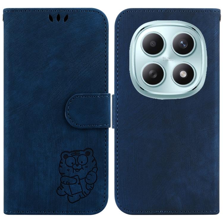 

For Redmi Note 15 5G Global 164mm Little Tiger Embossed Leather Phone Case(Dark Blue)