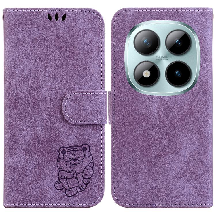 

For Redmi Note 15 Pro 5G Global 163.6mm Little Tiger Embossed Leather Phone Case(Purple)