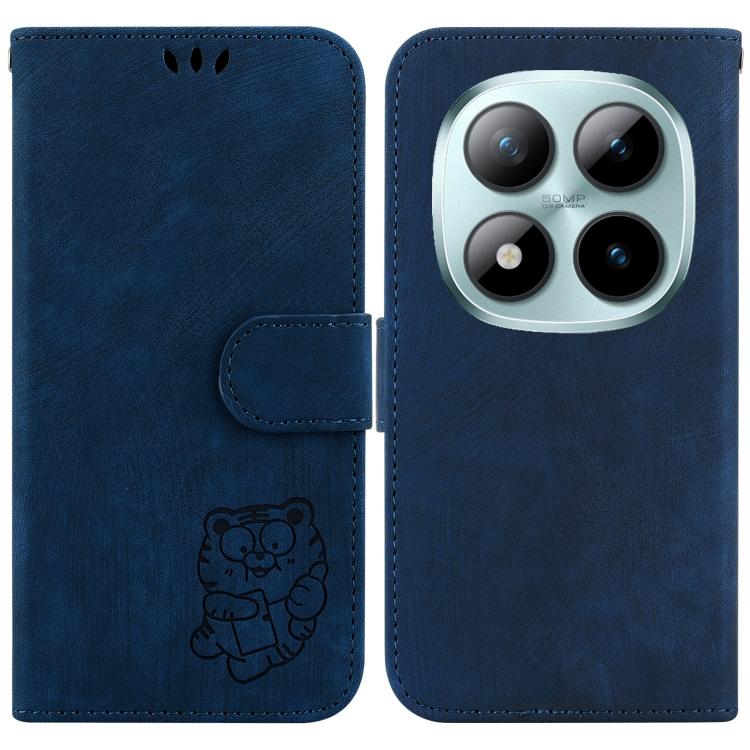 

For Redmi Note 15 Pro 5G Global 163.6mm Little Tiger Embossed Leather Phone Case(Dark Blue)