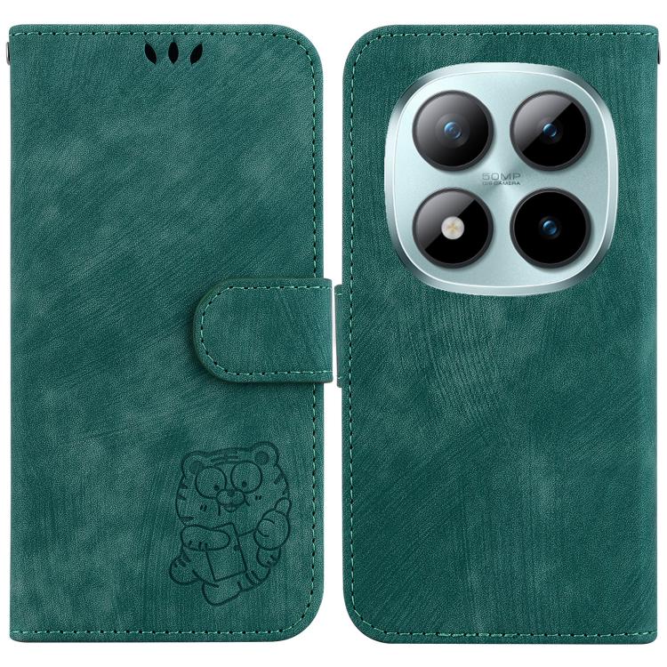 

For Redmi Note 15 Pro+ 5G Global 163.3mm Little Tiger Embossed Leather Phone Case(Green)