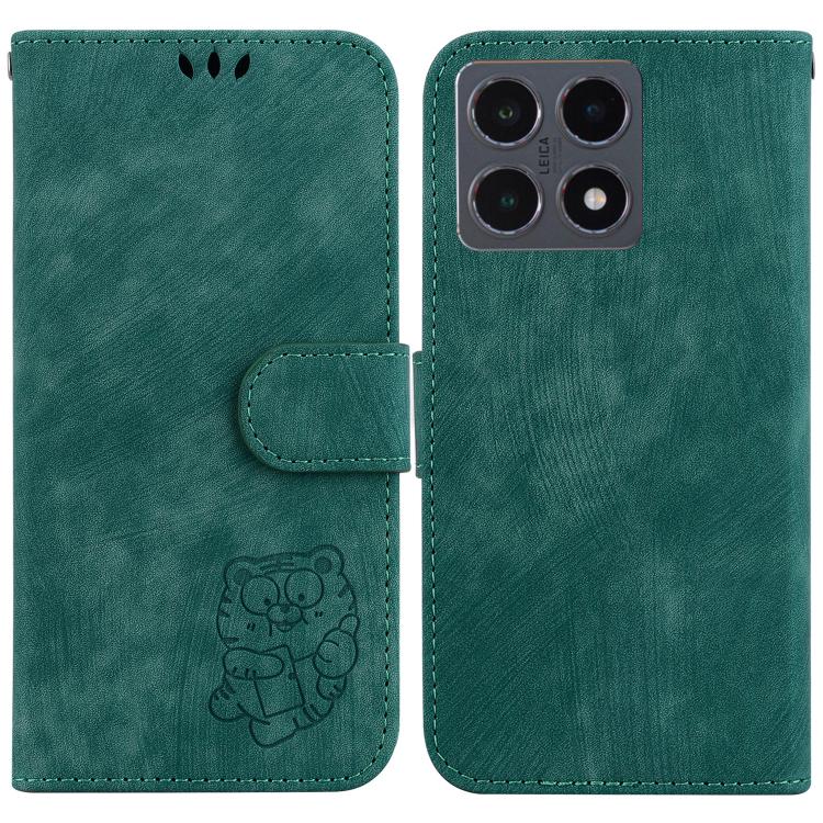 

For Xiaomi 15T 5G Little Tiger Embossed Leather Phone Case(Green)