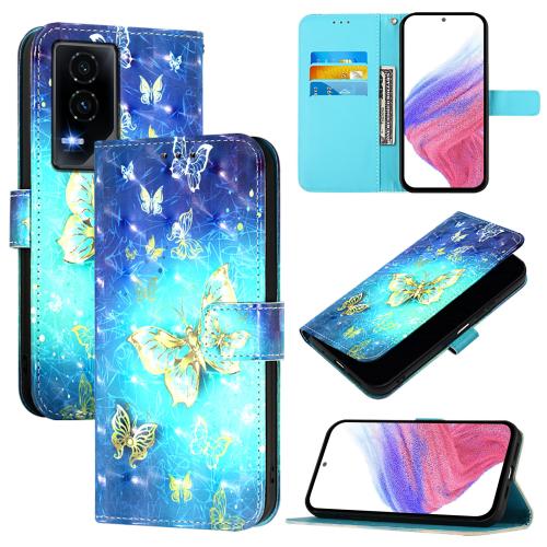 

For Honor GT 3D Painting Horizontal Flip Leather Phone Case(Golden Butterfly)