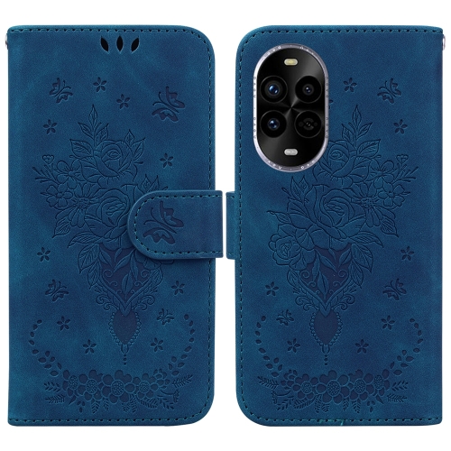 

For Huawei nova 13 Pro Butterfly Rose Embossed Leather Phone Case(Blue)