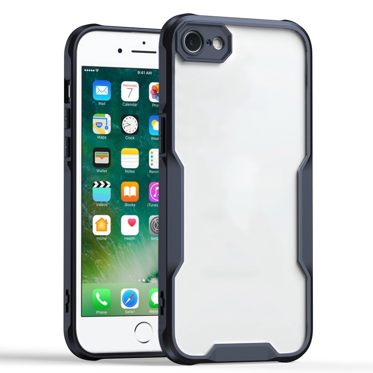 

For iPhone SE 2022 / SE 2020 / 8 / 7 Armor Shockproof PC Hybrid TPU Phone Case(Black)
