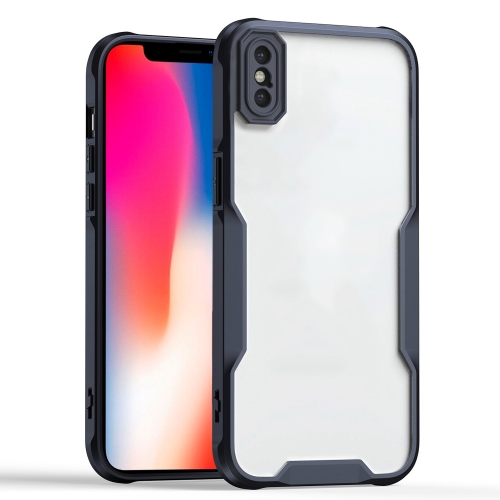 

For iPhone XS / X Armor Shockproof PC Hybrid TPU Phone Case(Black)