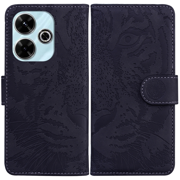 

For Redmi 13 4G Tiger Embossing Pattern Flip Leather Phone Case(Black)