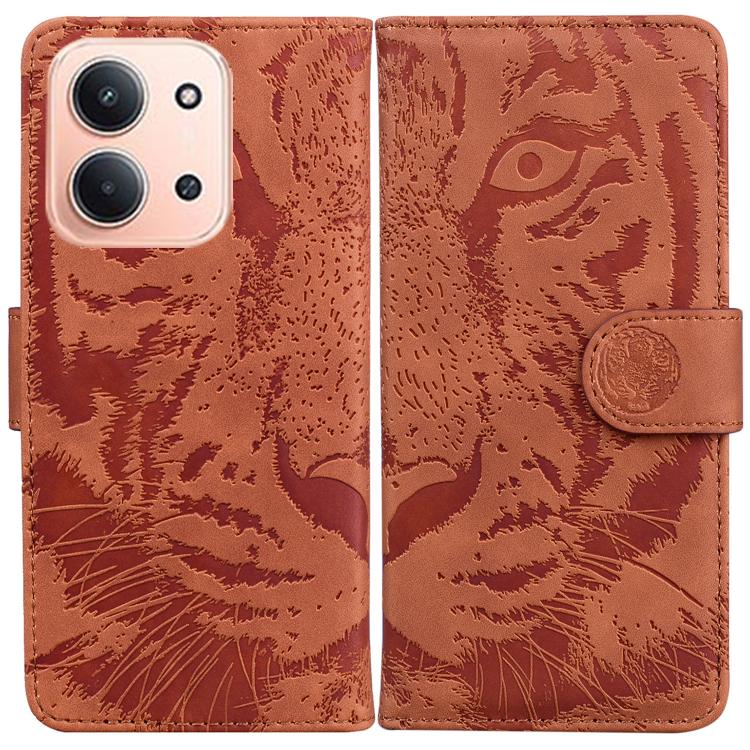 

For Redmi 15C 5G / 4G EU 173mm / Poco C85 5G Tiger Embossing Pattern Flip Leather Phone Case(Brown)