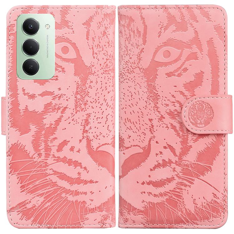

For Redmi 15 5G Global / 15 4G SEA 169.5mm Tiger Embossing Pattern Flip Leather Phone Case(Pink)