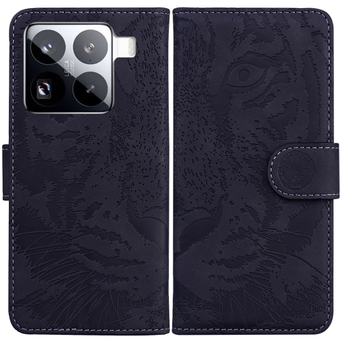 

For Xiaomi 15 Pro Tiger Embossing Pattern Flip Leather Phone Case(Black)