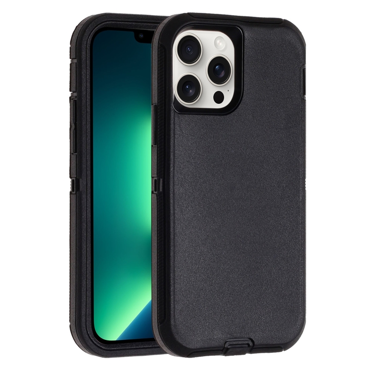 

For iPhone 13 Pro Robot Three-proof Life Waterproof Phone Case with Holder(Black)