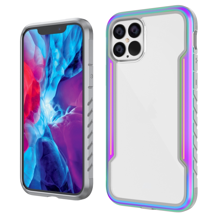 

For iPhone 12 / 12 Pro Armor Metal Clear PC + TPU Shockproof Case(Colorful)