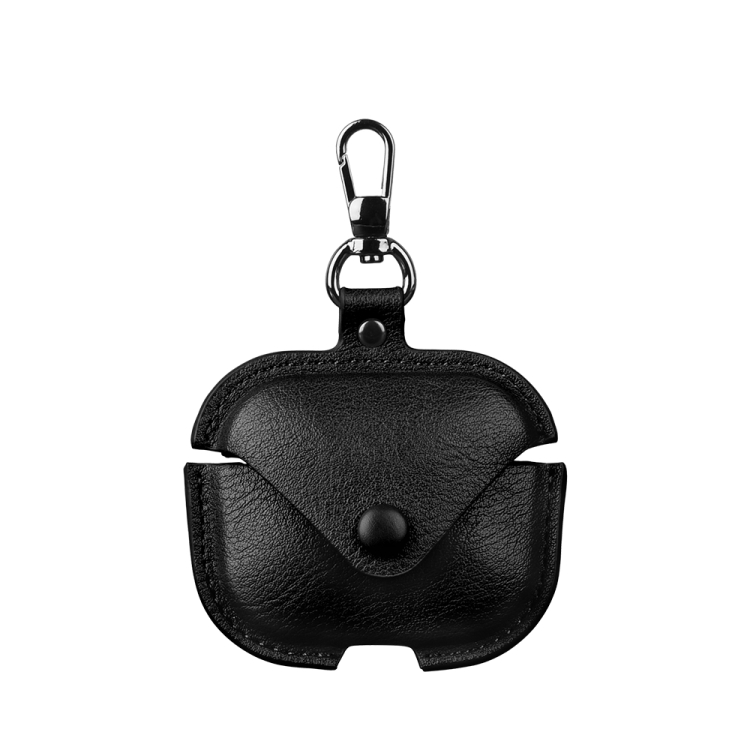 

For Redmi Buds 5 Business Leather Earphone Protective Case with Hook(Black)