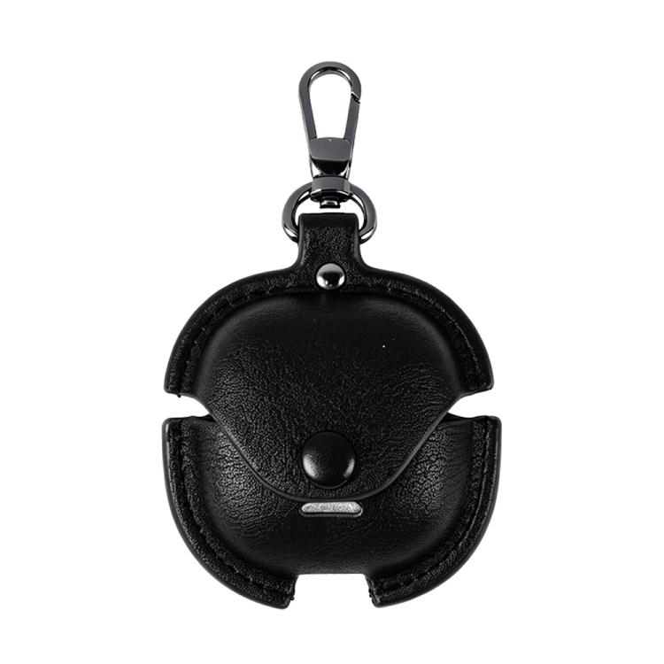 

For Redmi Buds 8 Active Business Leather Earphone Protective Case with Hook(Black)