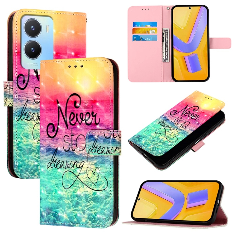 

For vivo Y56 / Y16 / Y02s Global 3D Painting Horizontal Flip Leather Phone Case(Chasing Dreams)