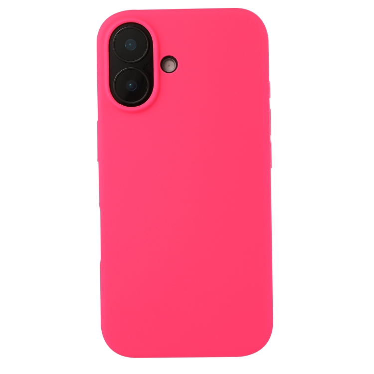 

For iPhone 16 Liquid Silicone Phone Case(Brilliant Pink)