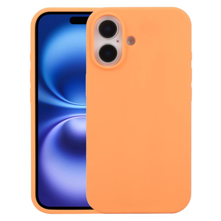 

For iPhone 16 Plus Liquid Silicone Phone Case(Orange)