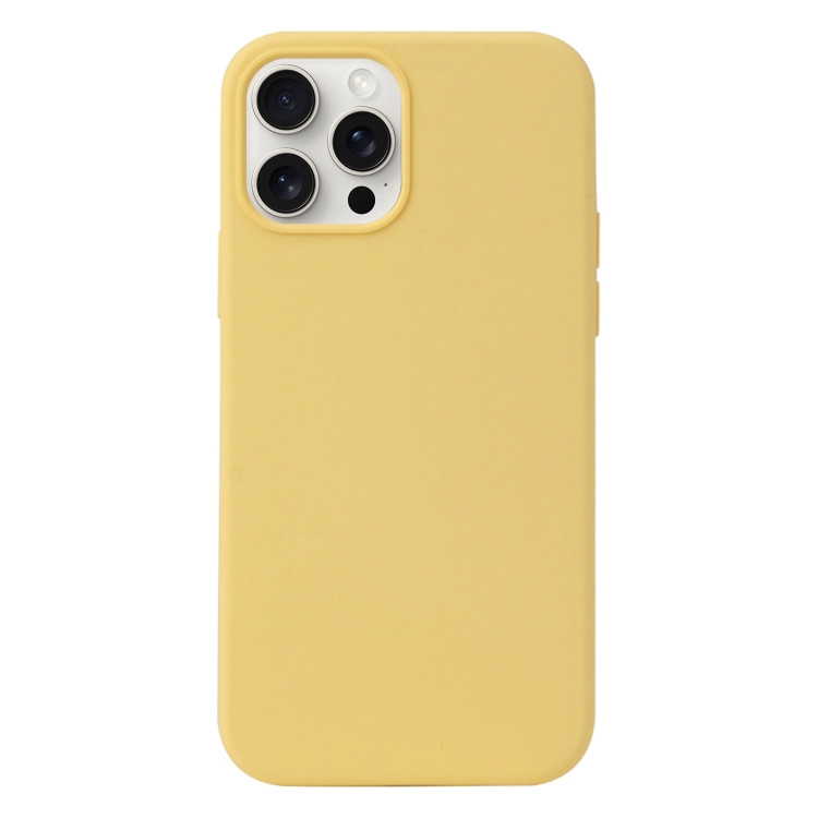

For iPhone 16 Pro Liquid Silicone Phone Case(Yellow)