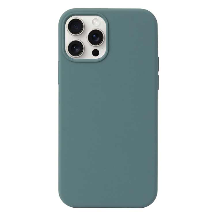 

For iPhone 16 Pro Liquid Silicone Phone Case(Pine Needle Green)