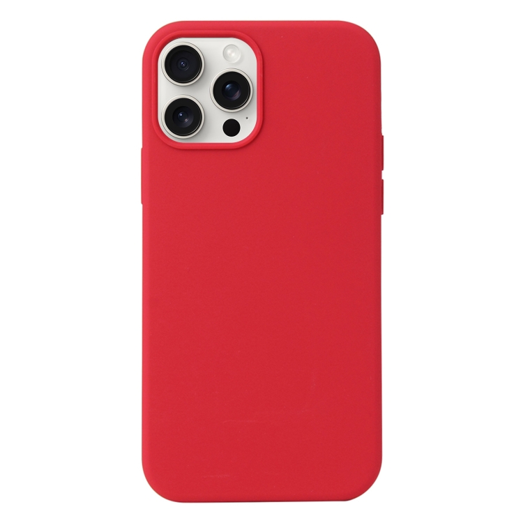 

For iPhone 16 Pro Liquid Silicone Phone Case(Carmine Red)