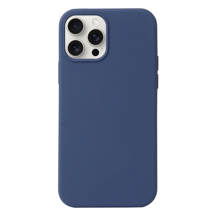 

For iPhone 16 Pro Liquid Silicone Phone Case(Blue)