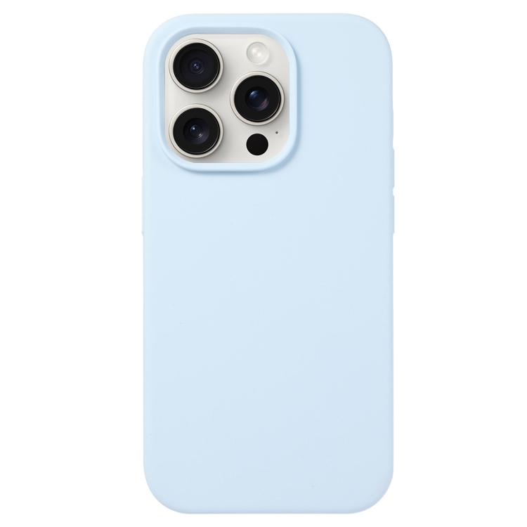 

For iPhone 16 Pro Liquid Silicone Phone Case(Sky Blue)