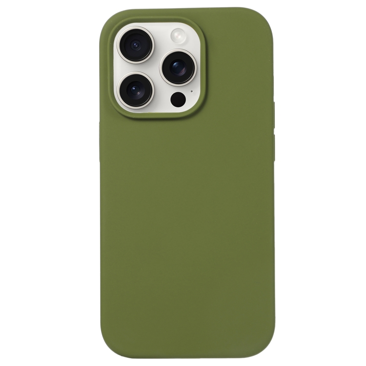 

For iPhone 16 Pro Liquid Silicone Phone Case(Pine Green)