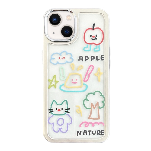 

For iPhone 13 Clear Illustration Graffiti Pattern TPU + PC Phone Case(Graffiti)