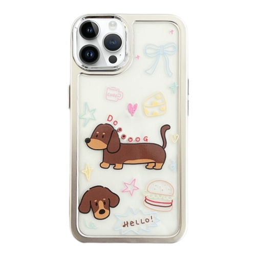 

For iPhone 13 Pro Clear Illustration Graffiti Pattern TPU + PC Phone Case(Brown Dog)