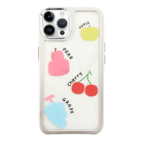 

For iPhone 13 Pro Max Clear Illustration Graffiti Pattern TPU + PC Phone Case(Colorful Fruits)