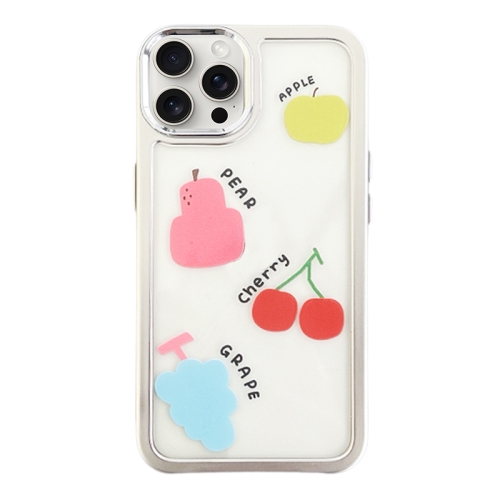 

For iPhone 15 Pro Max Clear Illustration Graffiti Pattern TPU + PC Phone Case(Colorful Fruits)