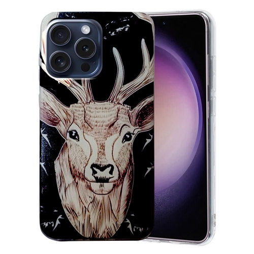 

For iPhone 16 Pro Colored Drawing Pattern TPU Phone Case(Deer)