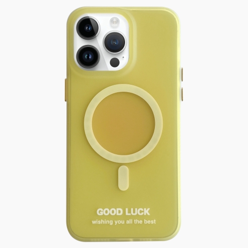 

For iPhone 12 Pro Max Double-Layer Frosted IMD Macaron Color MagSafe Phone Case(Yellow)