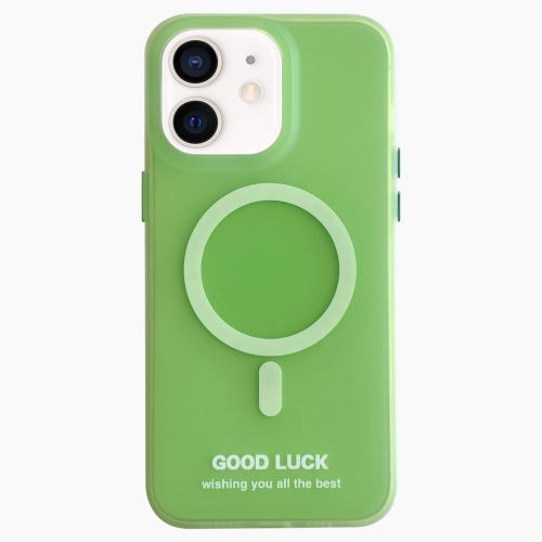 

For iPhone 11 Double-Layer Frosted IMD Macaron Color MagSafe Phone Case(Green)